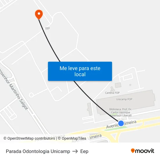Parada Odontologia Unicamp to Eep map