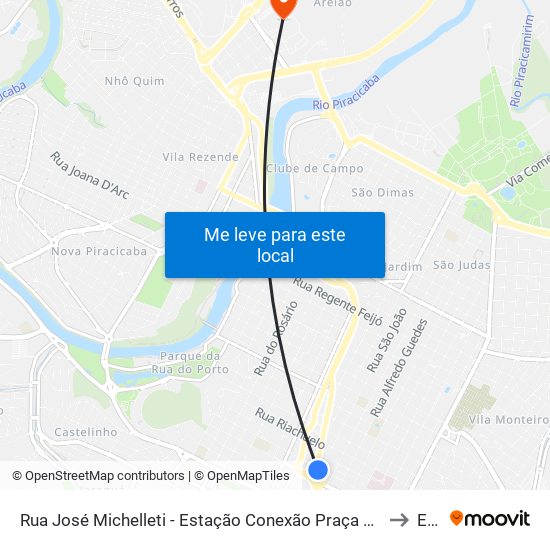 Rua José Michelleti - Estação Conexão Praça Esperanto to Eep map