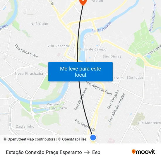 Estação Conexão Praça Esperanto to Eep map