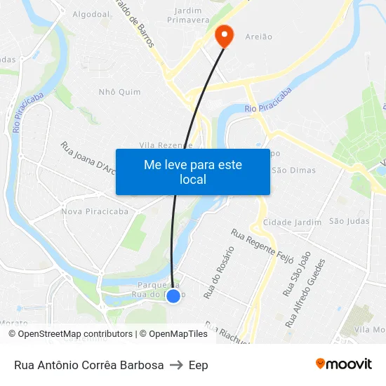 Rua Antônio Corrêa Barbosa to Eep map