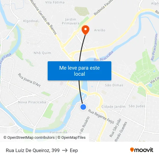 Rua Luíz De Queiroz, 399 to Eep map