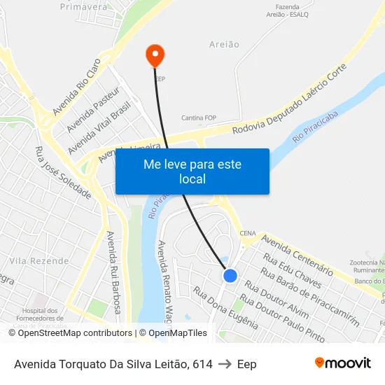 Avenida Torquato Da Silva Leitão, 614 to Eep map