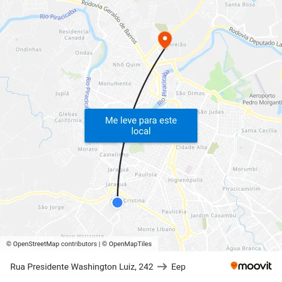 Rua Presidente Washington Luiz, 242 to Eep map