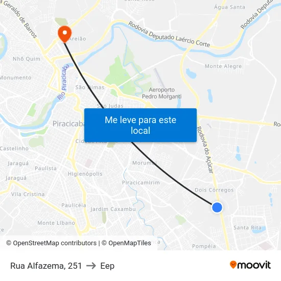 Rua Alfazema, 251 to Eep map