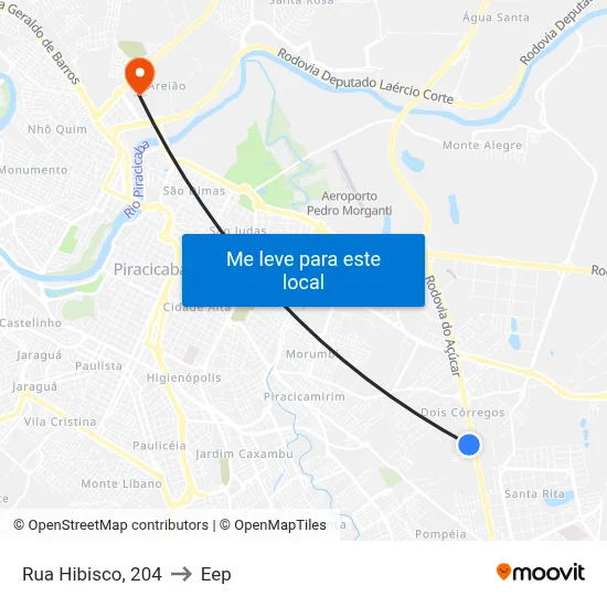 Rua Hibisco, 204 to Eep map
