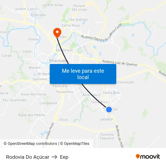 Rodovia Do Açúcar to Eep map