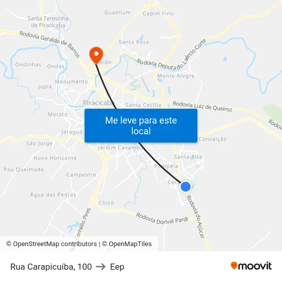 Rua Carapicuíba, 100 to Eep map