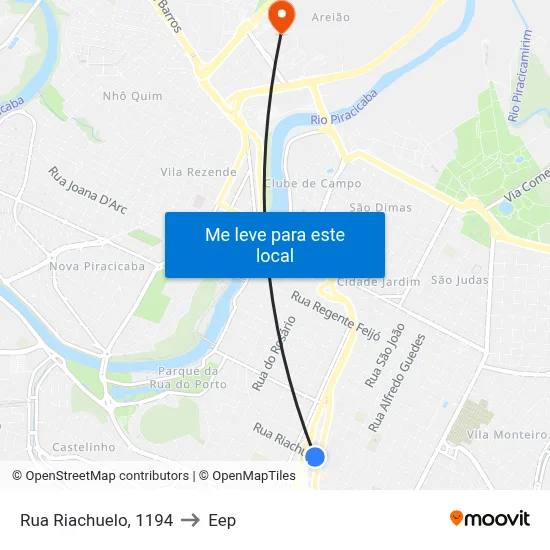 Rua Riachuelo, 1194 to Eep map