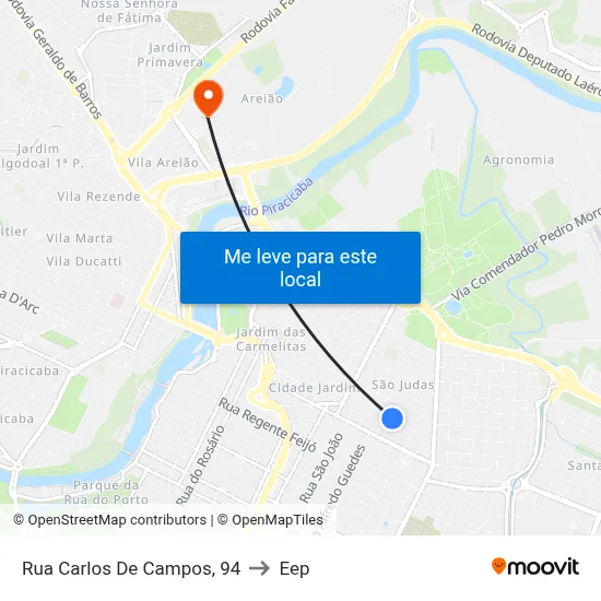 Rua Carlos De Campos, 94 to Eep map