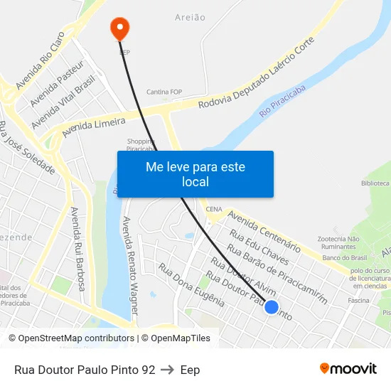 Rua Doutor Paulo Pinto 92 to Eep map