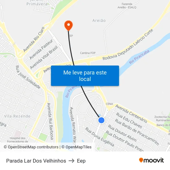 Parada Lar Dos Velhinhos to Eep map
