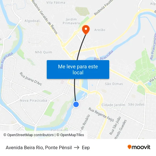 Avenida Beira Rio, Ponte Pênsil to Eep map