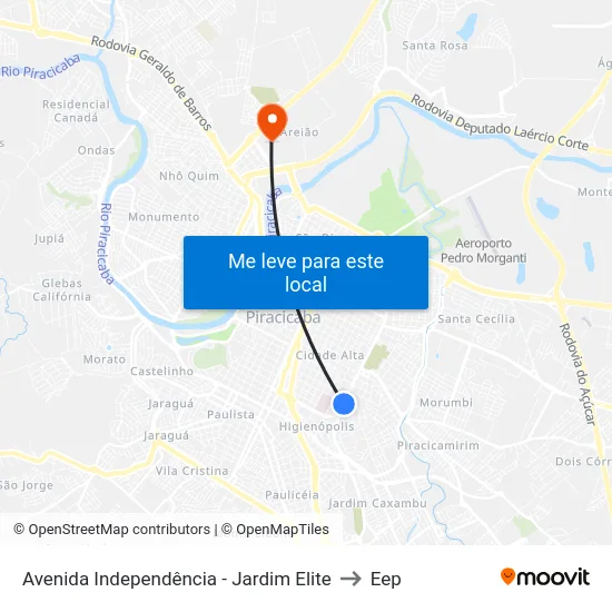 Avenida Independência - Jardim Elite to Eep map