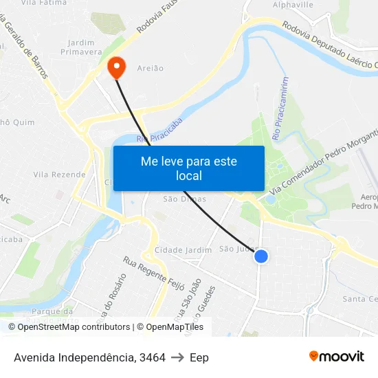 Avenida Independência, 3464 to Eep map