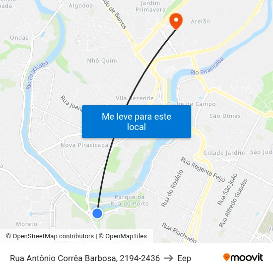 Rua Antônio Corrêa Barbosa, 2194-2436 to Eep map
