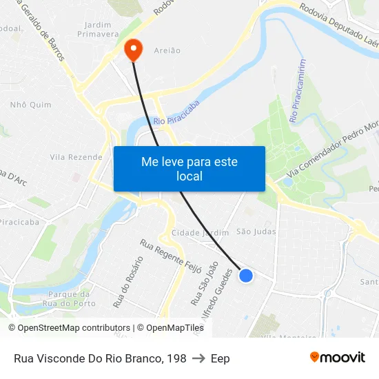 Rua Visconde Do Rio Branco, 198 to Eep map