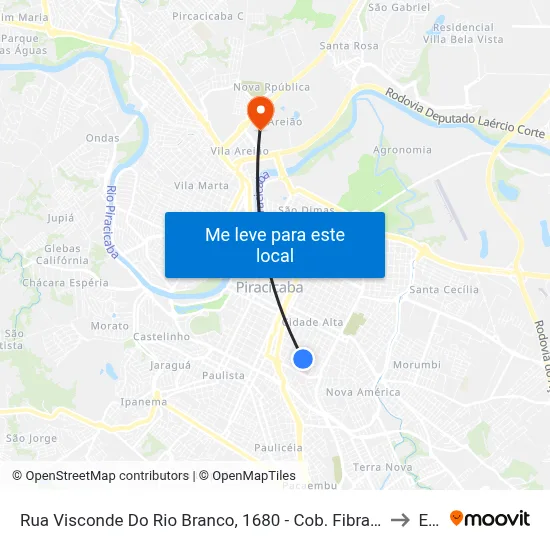 Rua Visconde Do Rio Branco, 1680 - Cob. Fibra Azul, 1680 to Eep map