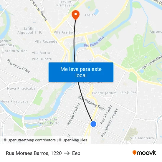 Rua Moraes Barros, 1220 to Eep map