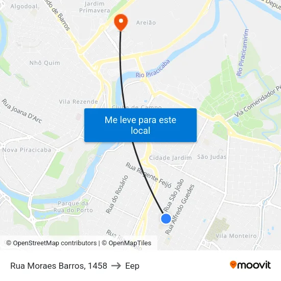 Rua Moraes Barros, 1458 to Eep map