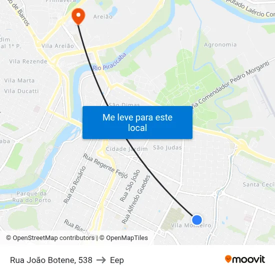 Rua João Botene, 538 to Eep map