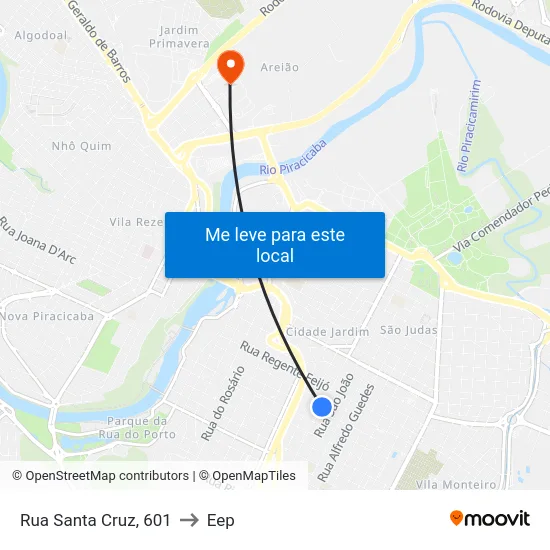 Rua Santa Cruz, 601 to Eep map