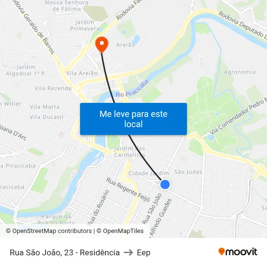 Rua São João, 23 - Residência to Eep map