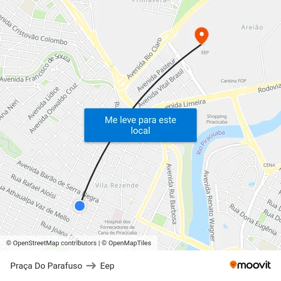 Praça Do Parafuso to Eep map