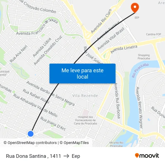 Rua Dona Santina , 1411 to Eep map