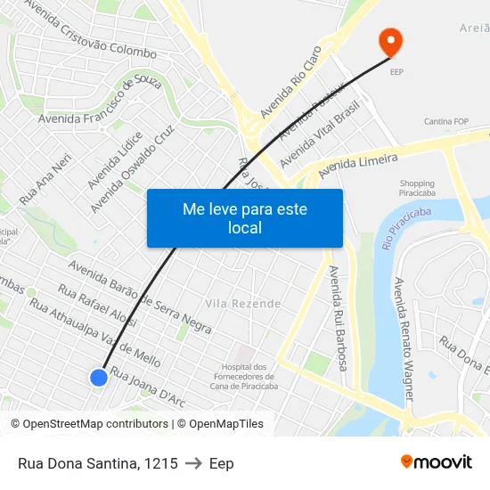 Rua Dona Santina, 1215 to Eep map