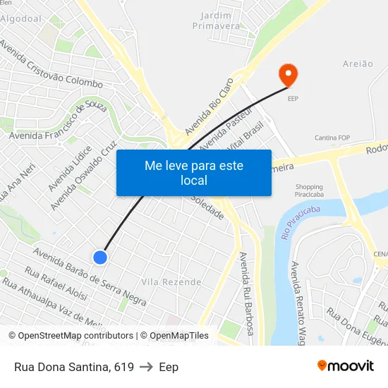 Rua Dona Santina, 619 to Eep map