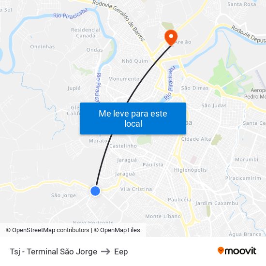 Tsj - Terminal São Jorge to Eep map