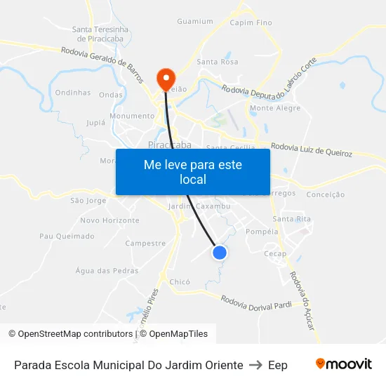 Parada Escola Municipal Do Jardim Oriente to Eep map