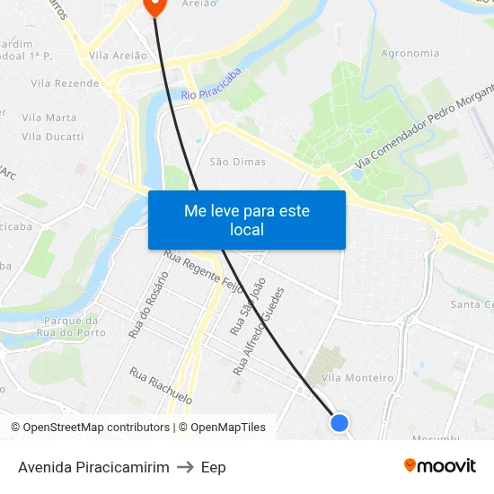 Avenida Piracicamirim to Eep map
