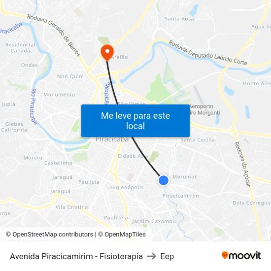 Avenida Piracicamirim - Fisioterapia to Eep map