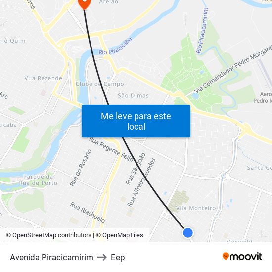 Avenida Piracicamirim to Eep map