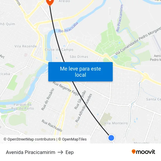 Avenida Piracicamirim to Eep map
