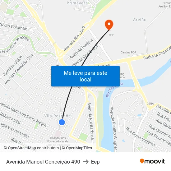 Avenida Manoel Conceição 490 to Eep map