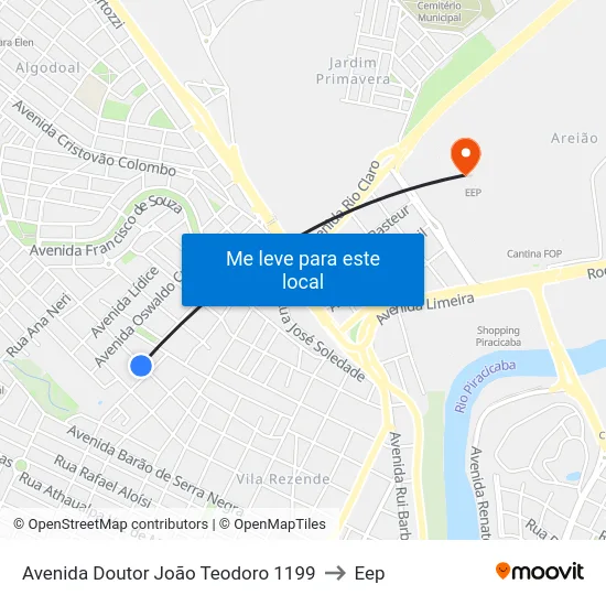 Avenida Doutor João Teodoro 1199 to Eep map