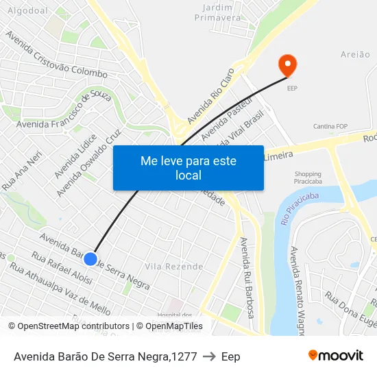 Avenida Barão De Serra Negra,1277 to Eep map