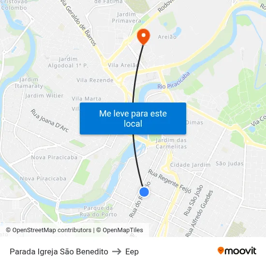 Parada Igreja São Benedito to Eep map