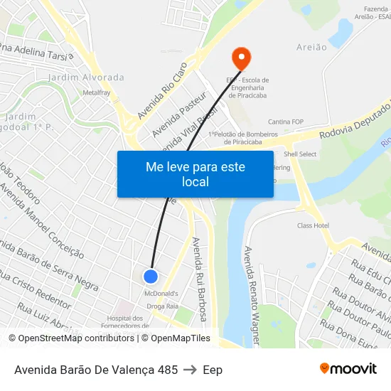 Avenida Barão De Valença 485 to Eep map