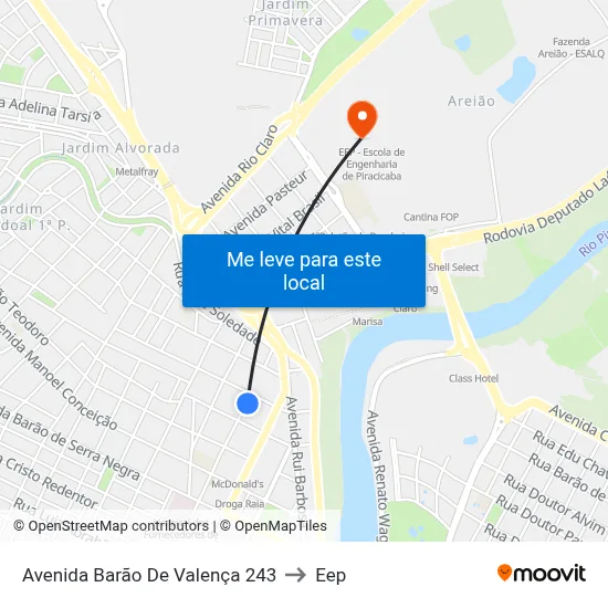 Avenida Barão De Valença 243 to Eep map