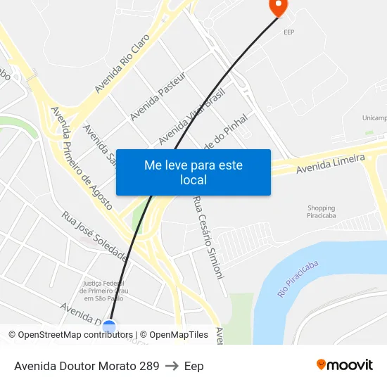Avenida Doutor Morato 289 to Eep map