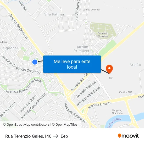 Rua Terenzio Gales,146 to Eep map