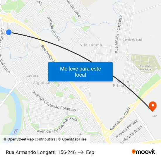 Rua Armando Longatti, 156-246 to Eep map