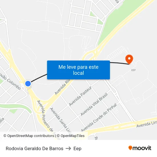 Rodovia Geraldo De Barros to Eep map