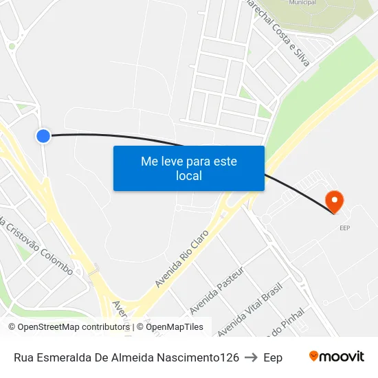Rua Esmeralda De Almeida Nascimento126 to Eep map