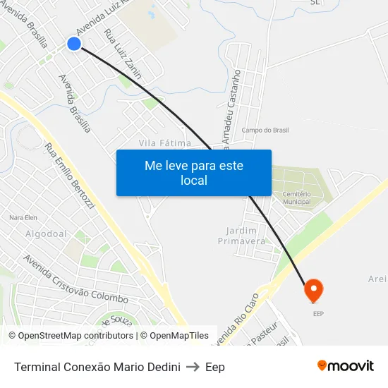 Terminal Conexão Mario Dedini to Eep map