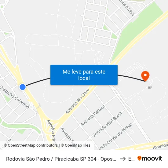 Rodovia São Pedro / Piracicaba SP 304 - Oposto Arcelormittal to Eep map