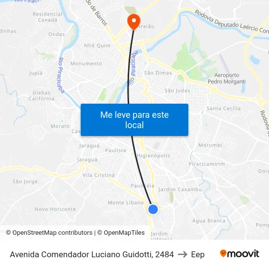 Avenida Comendador Luciano Guidotti, 2484 to Eep map